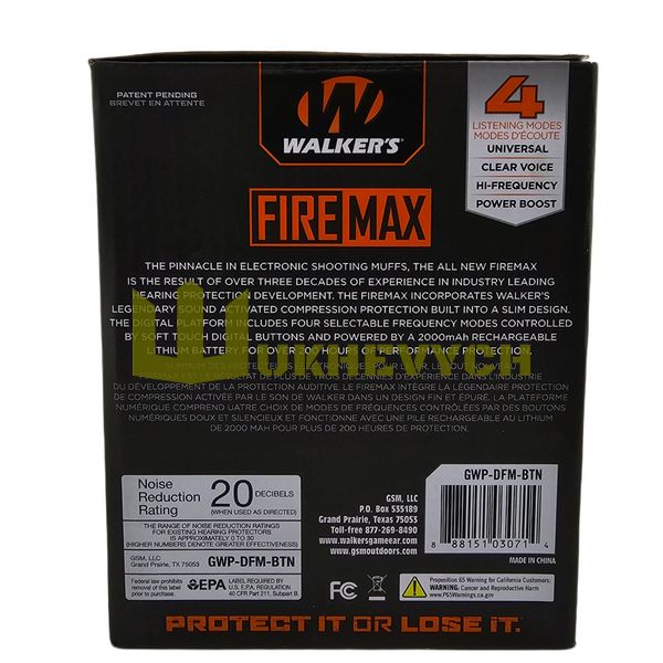 Активные тактические наушники Walker’s FireMax BTN (Behind the Neck) с ободком позади шеи GWP-DFM-BTN фото