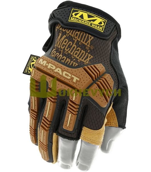 Тактичні рукавички Mechanix Leather M-Pact Fingerless Framer LFR-75-010 фото