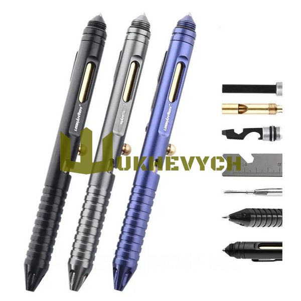 Ручка-мультитул со стеклобоем свитком расжигателем Trembita TAC-PEN-T10-BL фото