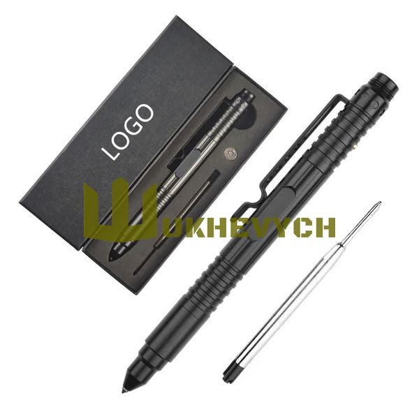 Ручка з ліхтариком та склобоєм Prymara TAC-PEN-T9-BK фото