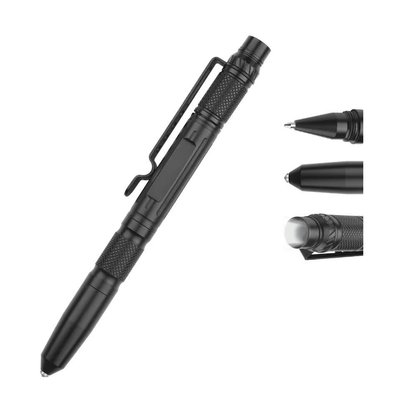 Ручка зі склобоєм та ліхтариком Prymara II TAC-PEN-T9-2-BK фото