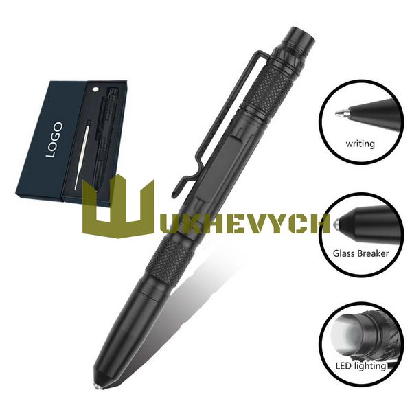 Ручка зі склобоєм та ліхтариком Prymara II TAC-PEN-T9-2-BK фото